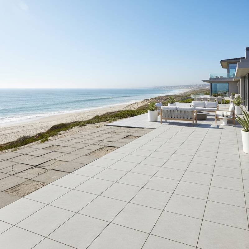 Why Porcelain Outlasts Concrete in Salt Air