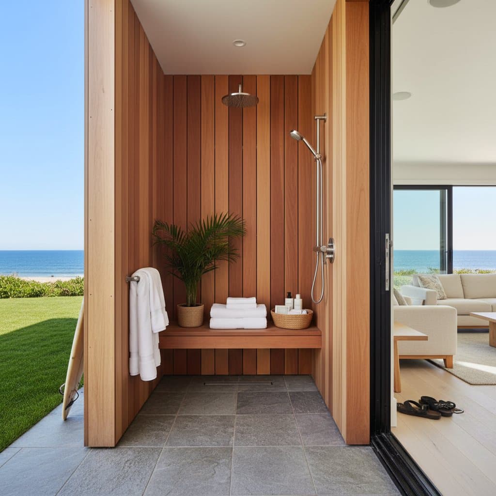 Coastal Homes Save $800/Year with Outdoor Showers