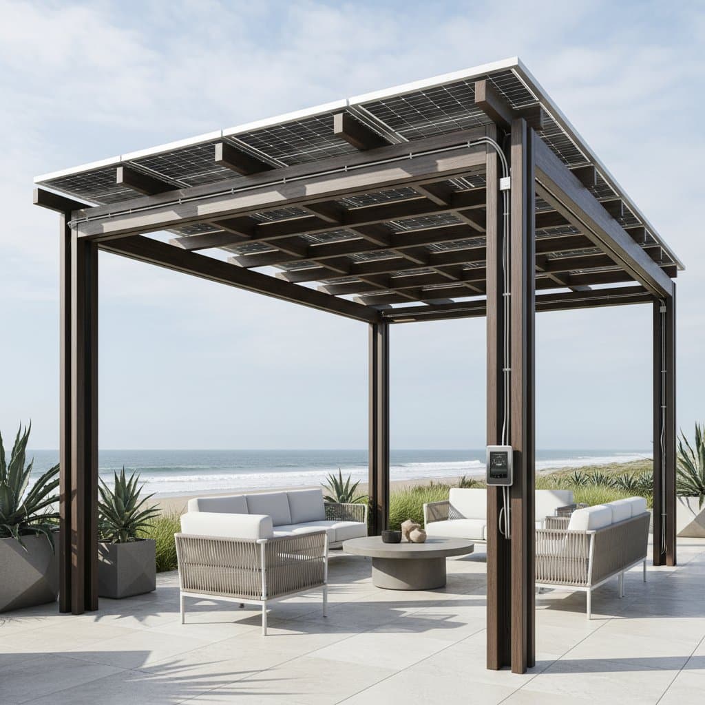 Solar Pergolas Cut Costs While Cooling Coastal Patios