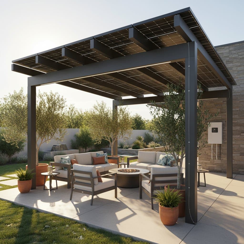 Solar Pergolas Generate Power While Shading Your Patio