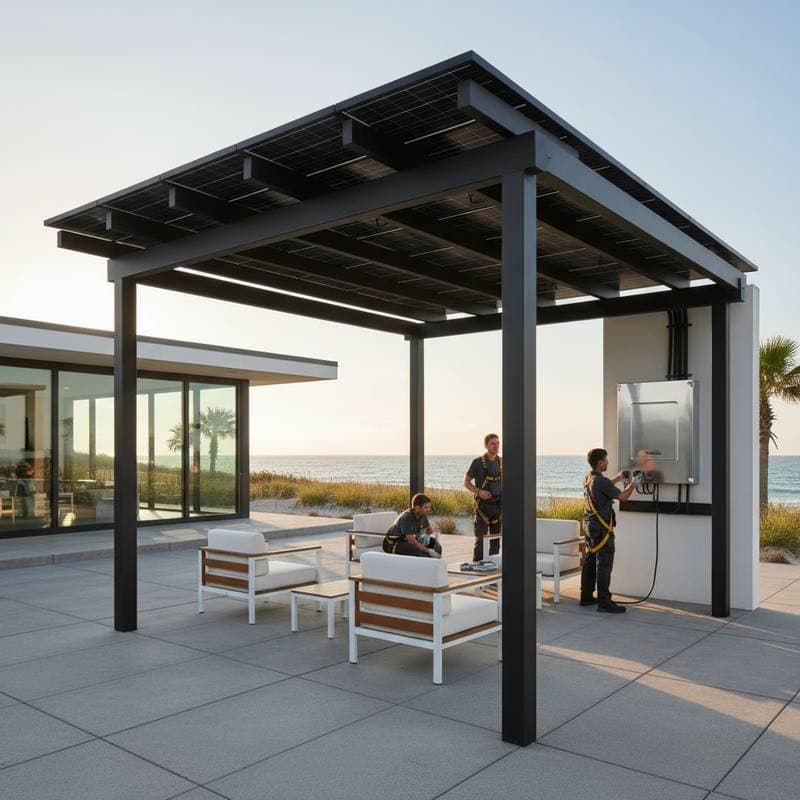 Solar Pergolas Slash Coastal Energy Bills in Half