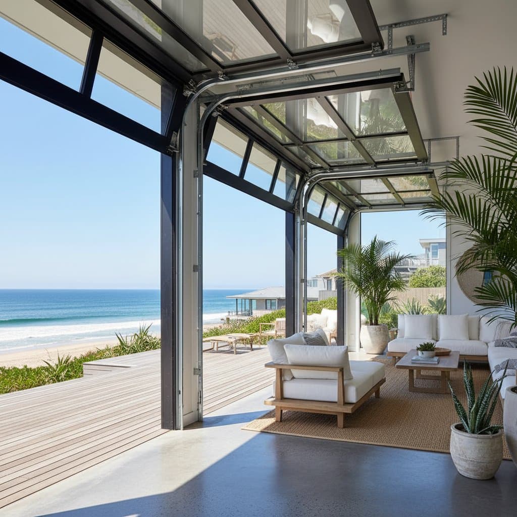 Glass Garage Doors Cost $4K-$8K for Coastal Homes