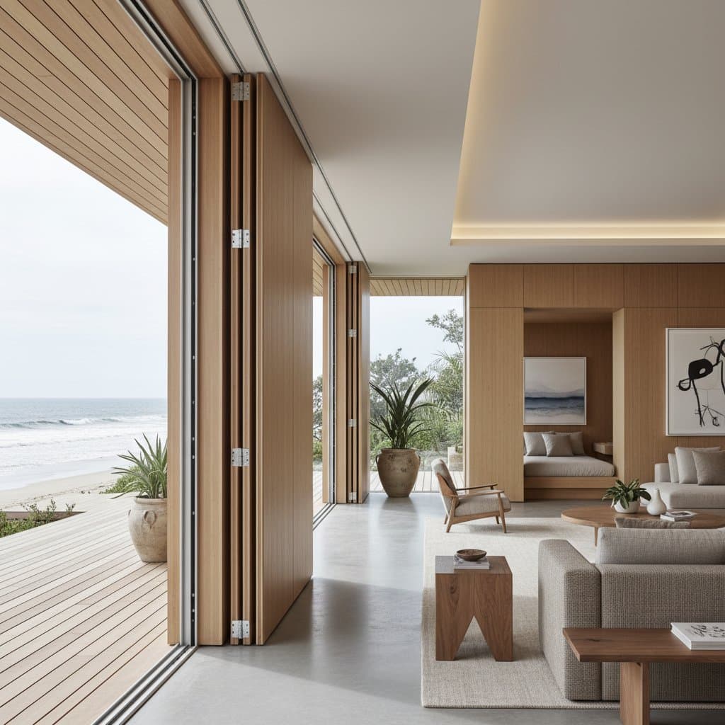 Living Hinges Transform Coastal Homes Into Flexible Spaces
