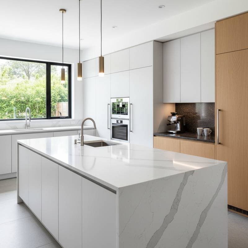 Preview image for Quartz Dominates Granite 3-to-1 in 2025 Kitchens