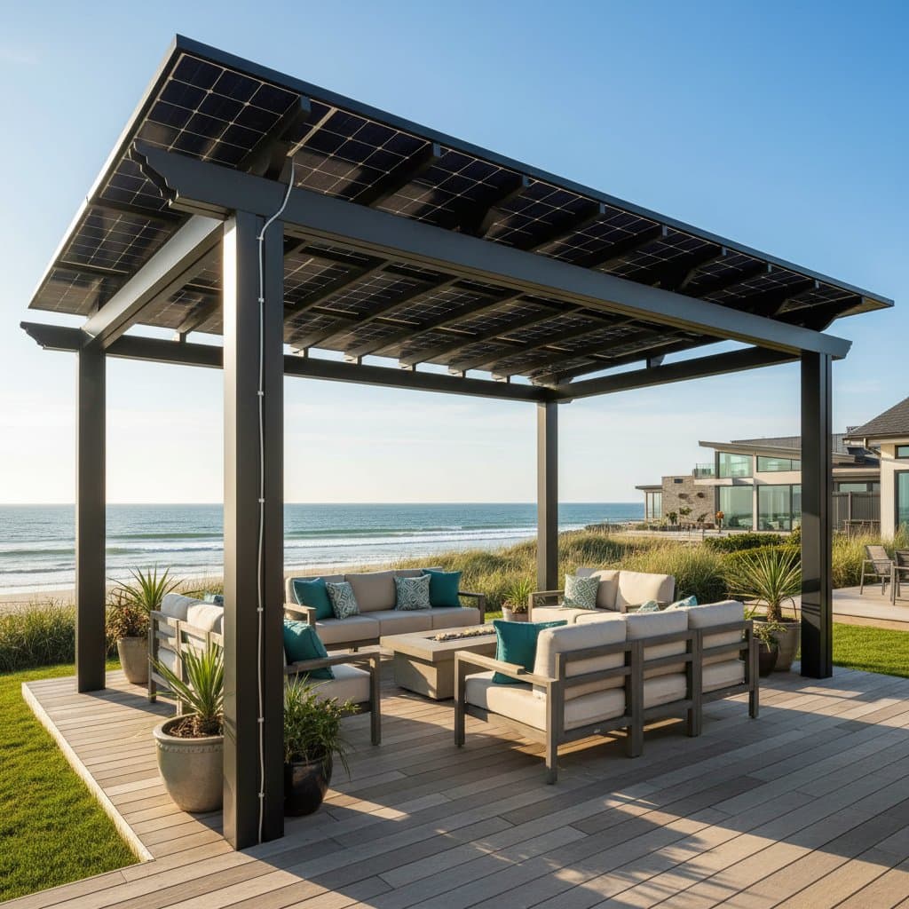 Solar Pergolas Cost $18K-$32K for Coastal Shade Power