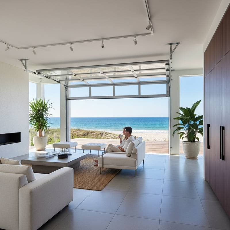 Featured image for Glass Garage Doors Transform Coastal Living Spaces