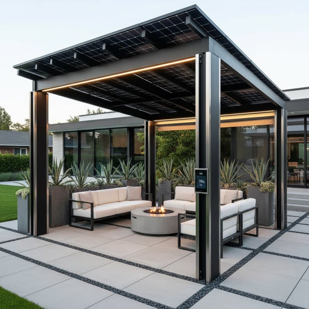 Solar Pergolas Power 80% of Patio Energy Needs