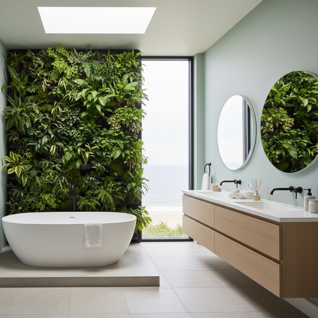 Featured image for Living Walls Bring Spa Luxury to Coastal Bathrooms