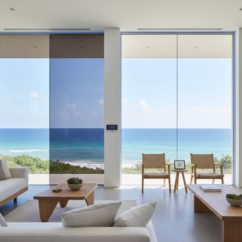 Smart Glass Cuts Cooling Costs 30% in Beach Homes