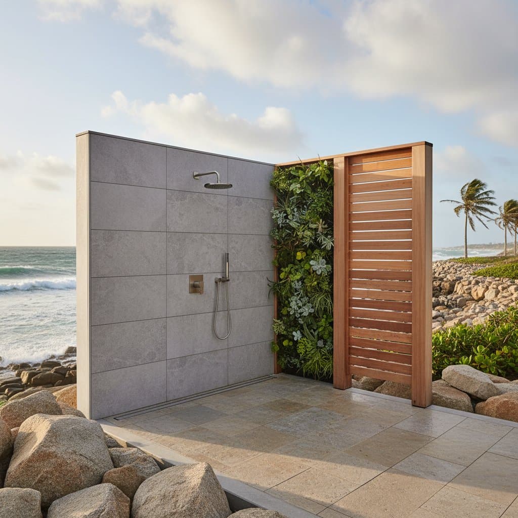 Featured image for 13 Coastal Shower Walls That Beat Salt and Storms