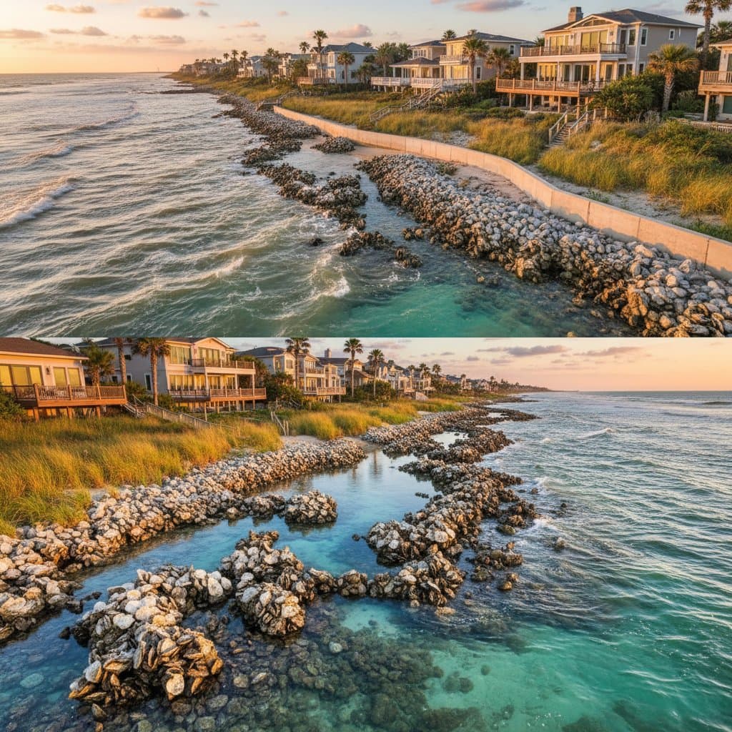 Preview image for Oyster Reefs Cost 75% Less Than Concrete Seawalls