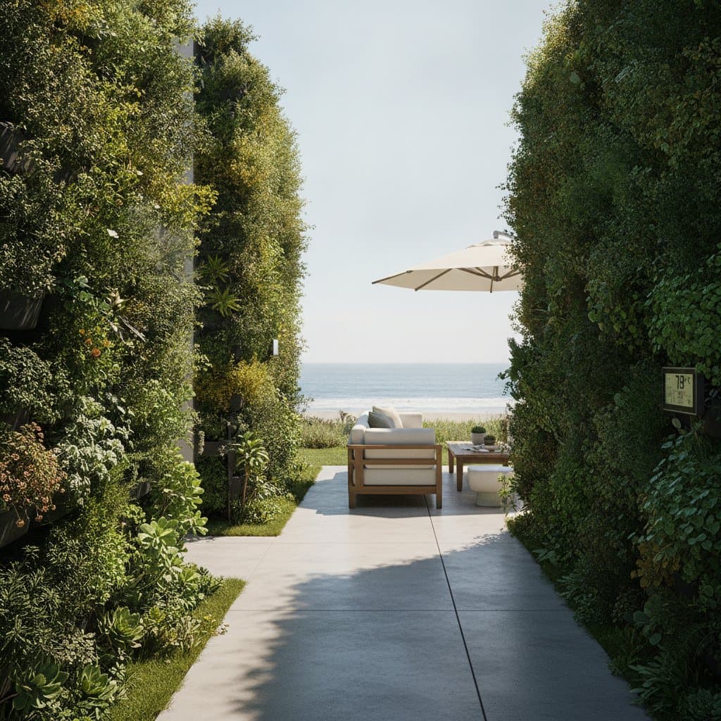 Vertical Gardens Cut Patio Heat 15°F on Coast