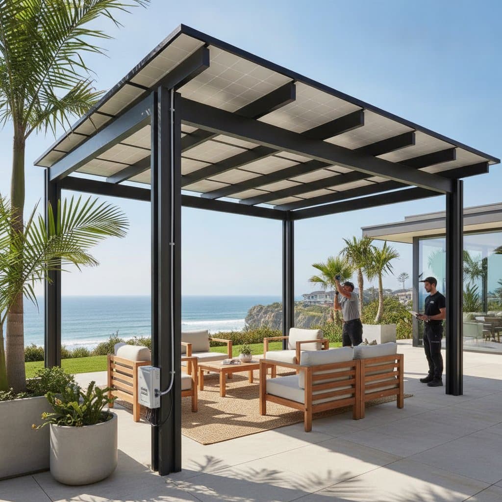 Solar Pergolas Cut Energy Bills While Shading Patios