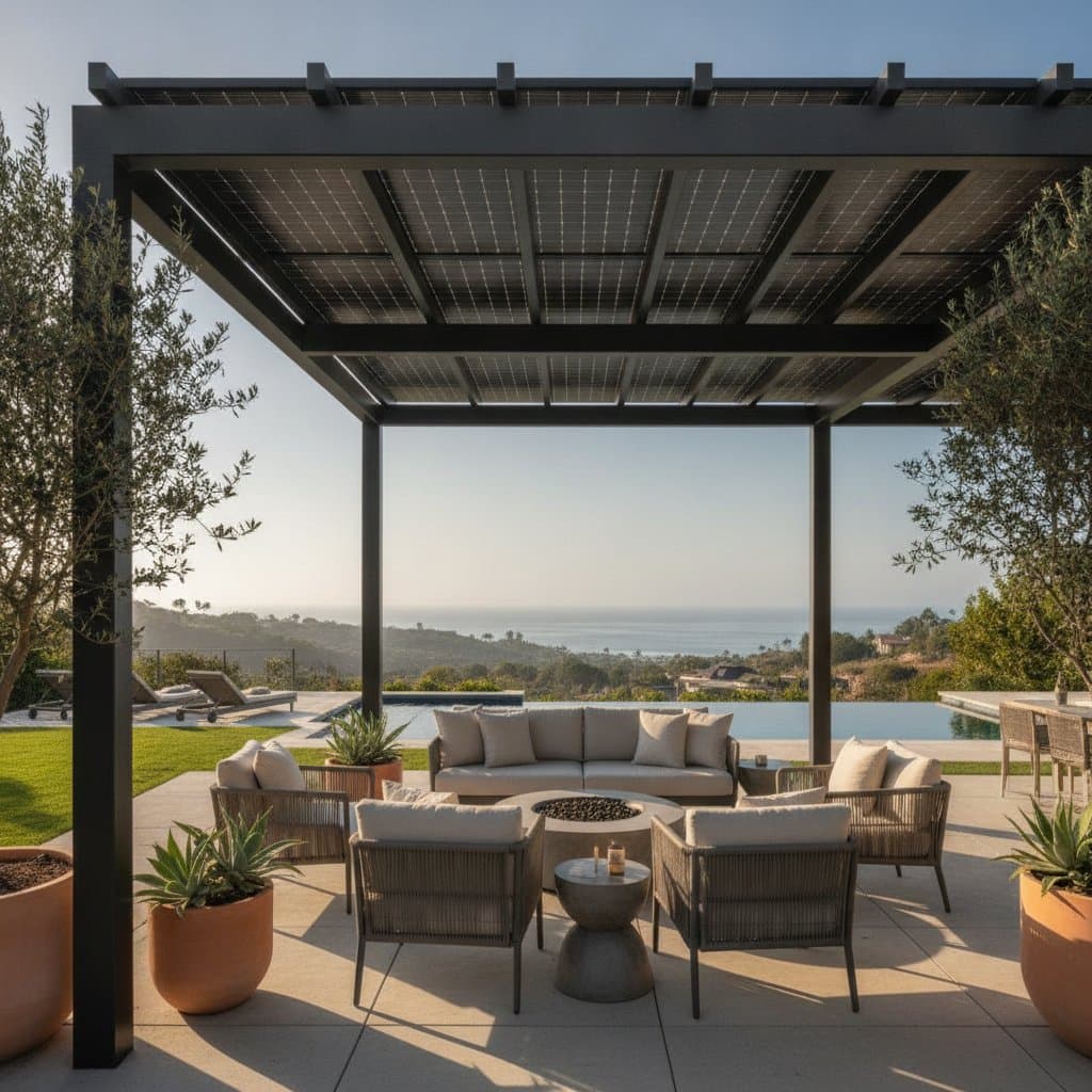 Solar Pergolas Generate Up to 3kW While Shading Your Patio
