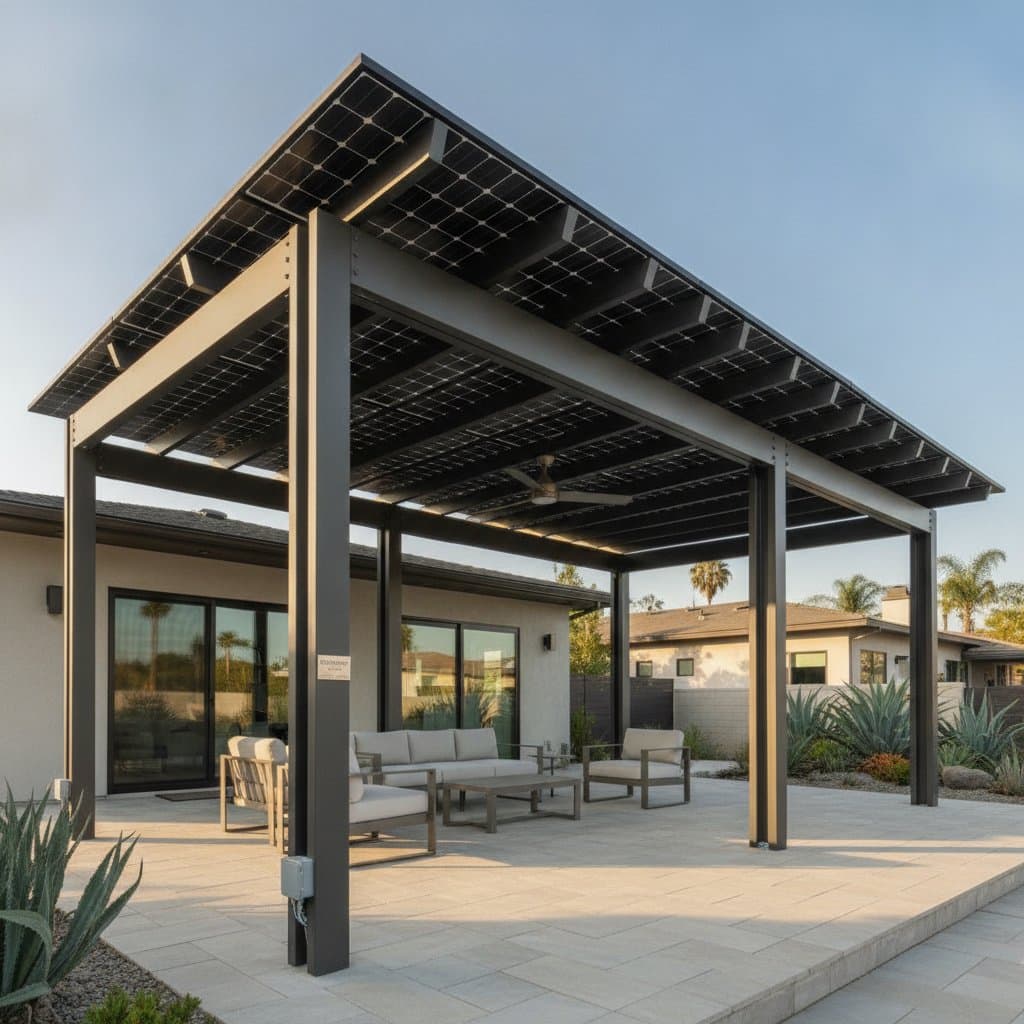 Solar Pergolas Cut Patio Energy Bills by 40%