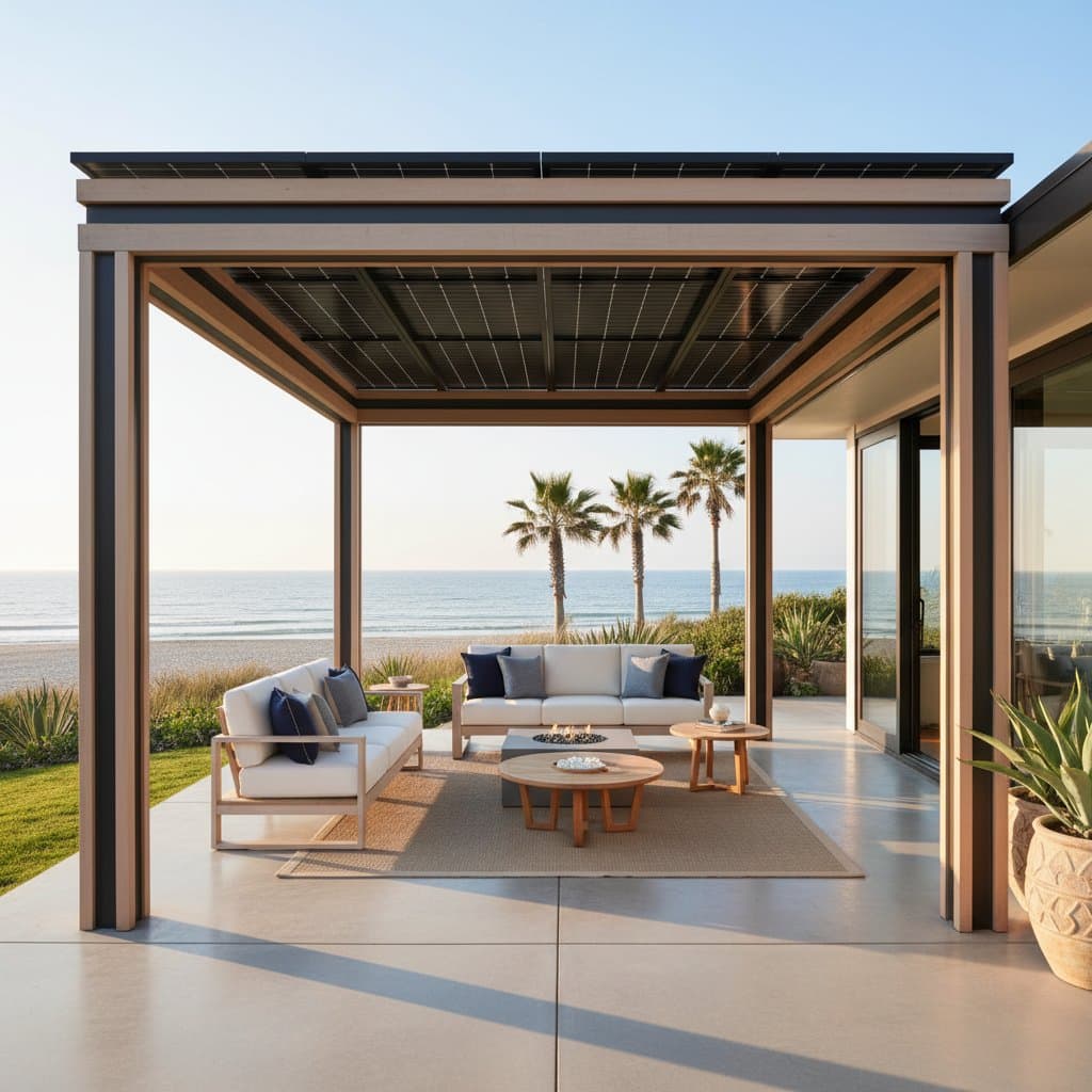 Solar Pergolas Blend Shade and Clean Energy for Coastal Homes
