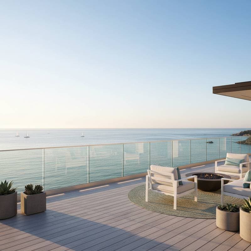 Glass Railings Preserve Ocean Views Without the Upkeep