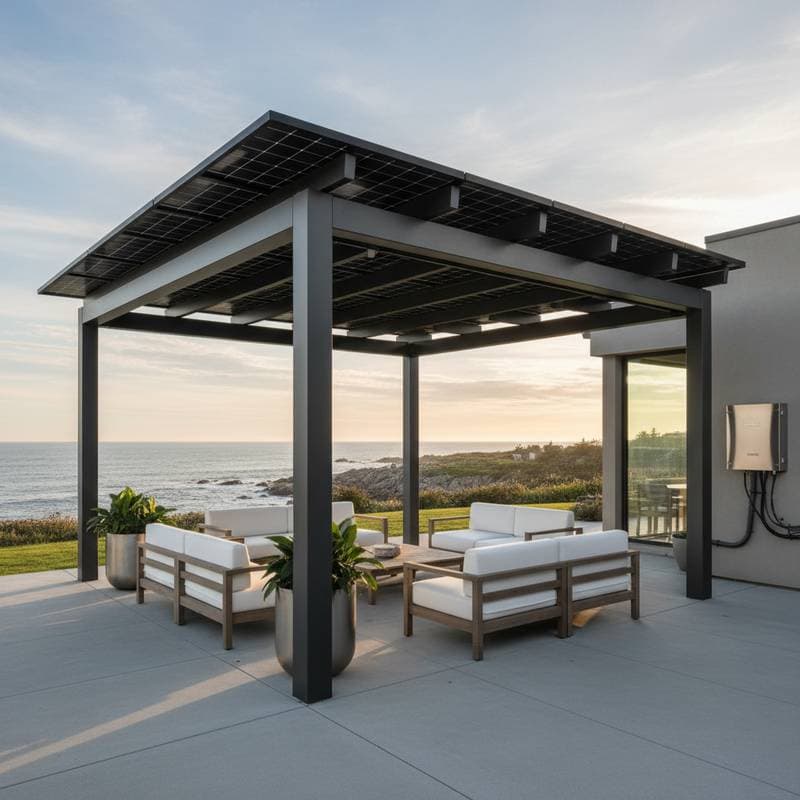 Solar Pergolas Cut Energy Bills While Shading Coastal Patios