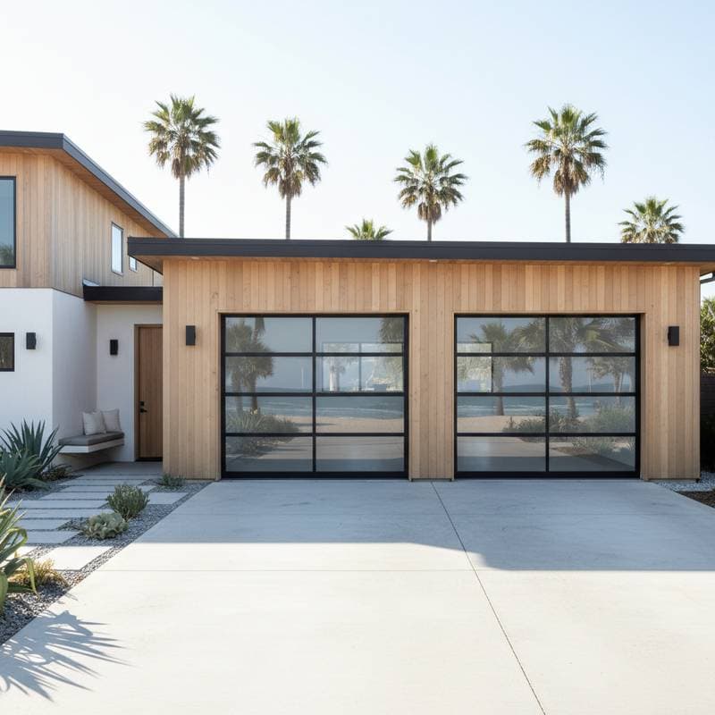 Glass Garage Doors Cost $1,500-$8,000 in Coastal Homes