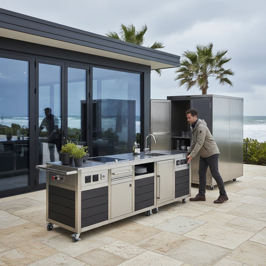 Featured image for Modular Outdoor Kitchens Move to Safety Before Storms