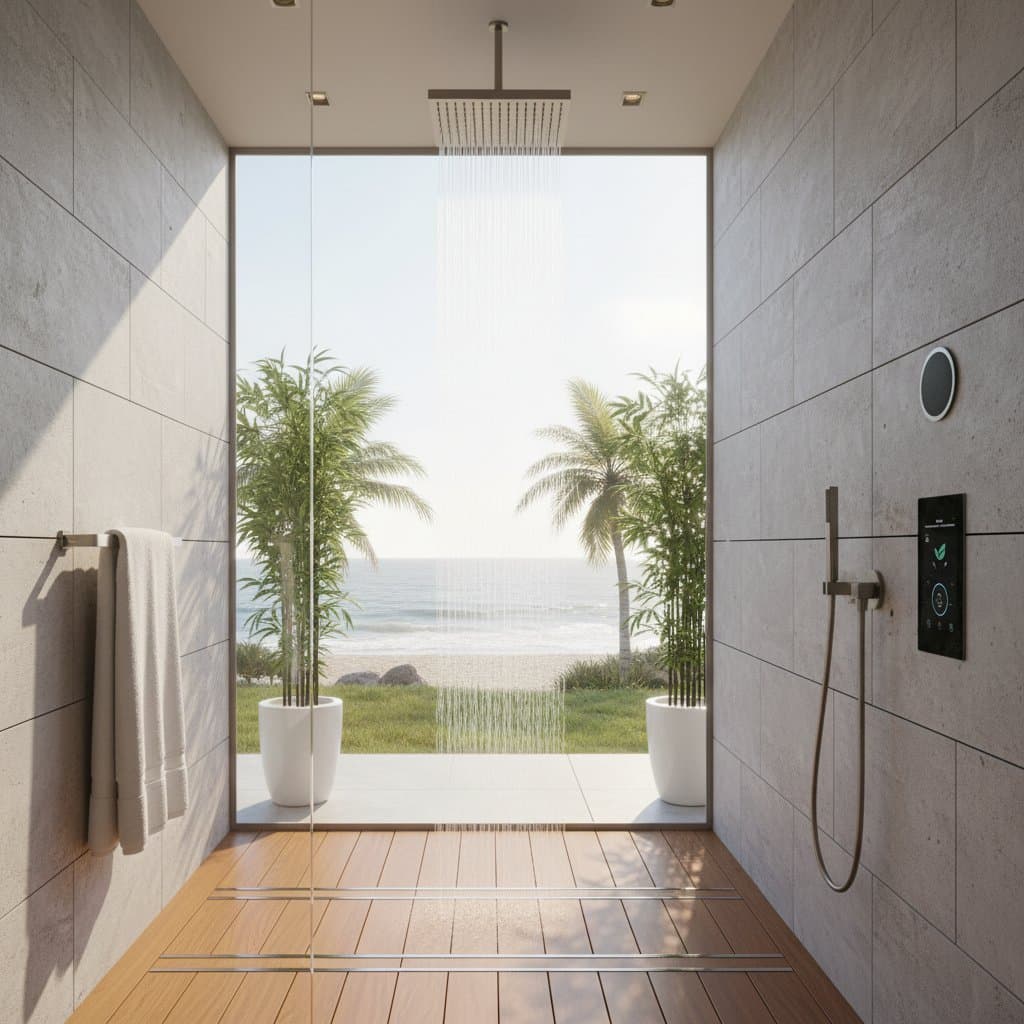 Preview image for 9 Luxury Outdoor Showers with Heated Rain and Smart Tech for Ultimate Coastal Living
