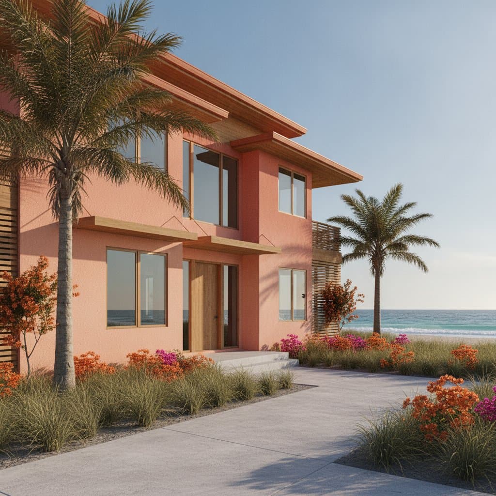 Featured image for Coral Exteriors Lead 2026 Beach House Color Trends